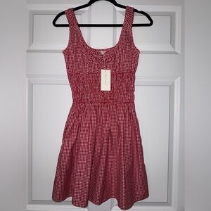 Stylish Red Gingham Mini Dress